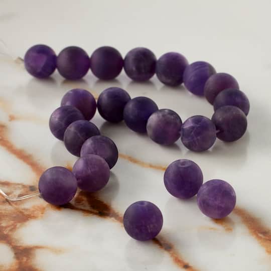 12 Packs: 22 ct. (264 total) Matte Amethyst Round Beads, 8mm by Bead Landing™